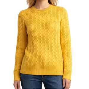 St. John’s Bay Cable Knit Sweater NWT Multiple colors Cozy layer MUSTARD XS